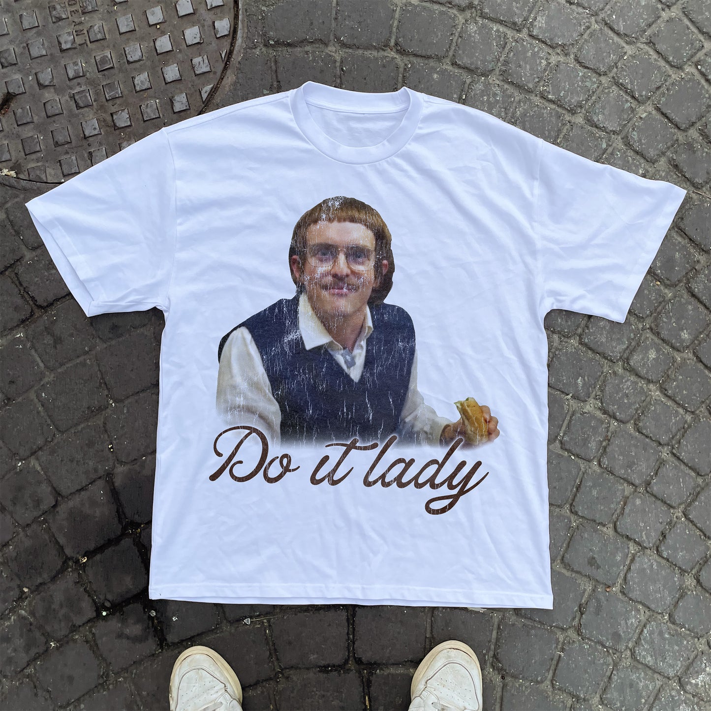 Do It Lady Vintage Heavyweight Tee White